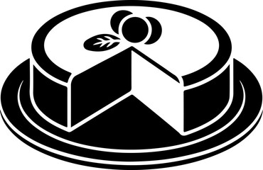 cheesecake silhouette vector illustration