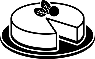 cheesecake silhouette vector illustration
