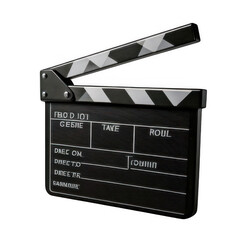 Obraz premium ovie Clapperboard 3d rendered, isolated on transparent background