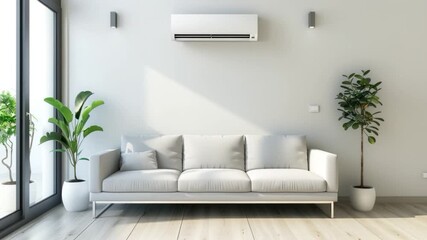 White sofa in modern living room interior.
Minimalist design with clean and stylish atmosphere.
Perfect for home interior and furniture visuals. HD 4K Video