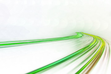 blur green glowing light streak and laser speed motion effect, glowing speed line on night road, blur flash curves neon line wave
