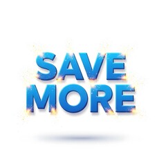 Bold three-dimensional blue text with sparkling effects, an isolated vector graphic for advertising special discounts and promotional sales