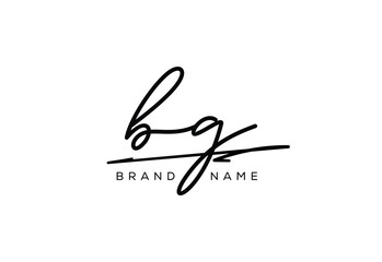 BG letter elegant cursive beauty handwriting logo.