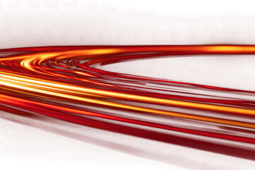 blur red glowing light streak and laser speed motion effect, glowing speed line on night road, blur flash curves neon line wave