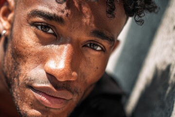 Portrait of a smiling young Black man facing the camera Idea of attractiveness