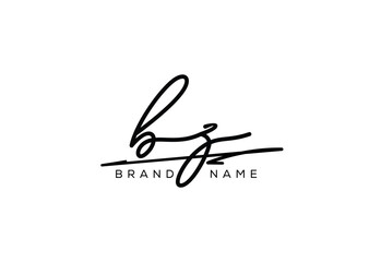 BZ letter elegant cursive beauty handwriting logo.