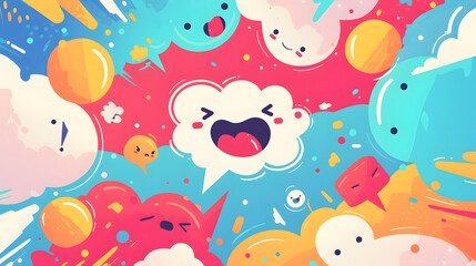 flat vector illustration style abstract comic background 