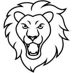 Naklejka premium Angry Lion