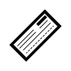 Paycheck glyph outline icon with white background vector stock illustration