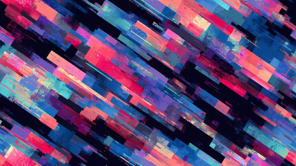 Seamless Futuristic Glitch Pattern Background