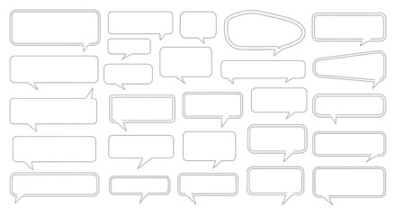 Obraz premium Collection of speech bubbles in various shapes offering versatile design options for communication