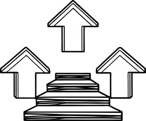 Stacked arrows forming a staircase of exchange, simple vector.