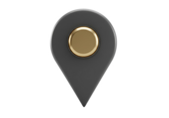 Isolated 3D render of a location pin, GPS pointer, map marker, positioning indicator