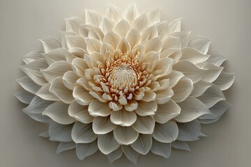 Cream-colored flower, intricate detail, sculptural appearance, soft lighting
