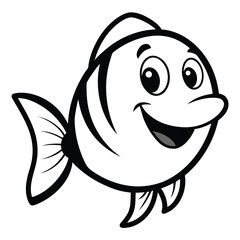 Vector Cartoon Fish &ndash; Smiling Sea Animal Illustration