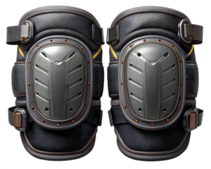 Pair of heavyduty kneepads for work and sports, providing protection and comfort for the knees isolated on transparent background