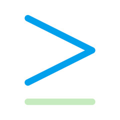 Obraz premium equal or greater duo tone icon