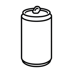 Minimal Line Art Soda Can Vector Illustration