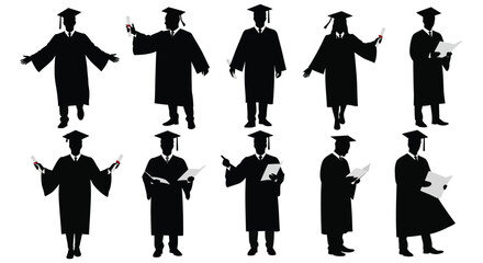 graduates in various poses celebrating achievements academically