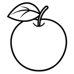  Minimalist Vector Apple with Leaf in Black Line Style
