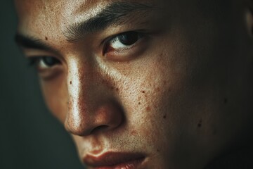 Obraz premium Half profile images of Asian men