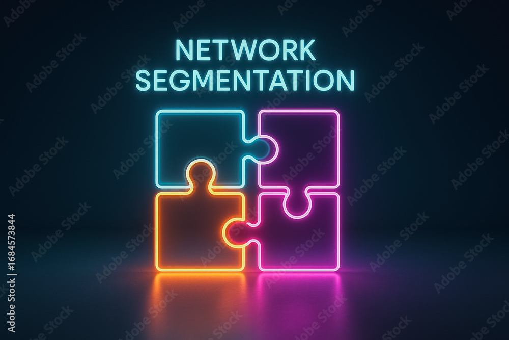 Poster network segmentation: conceptual illustration highlighting the critical elements of network segmenta