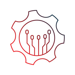 Intelligence gradient outline icon with white background vector stock illustration