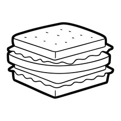 Line Drawing of a Sandwich with Layers