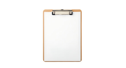 Blank Paper on Clipboard Isolated on White Background