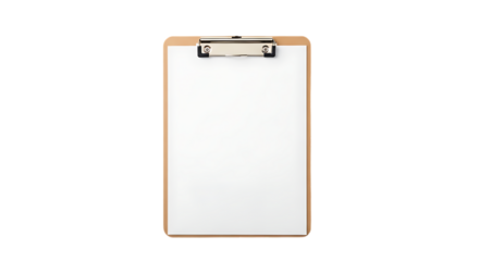 Blank Paper on Clipboard Isolated on White Background