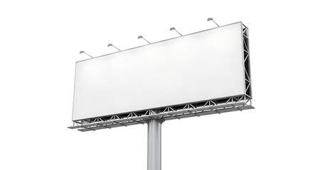 Empty billboard structure ready for advertisement on a clear background