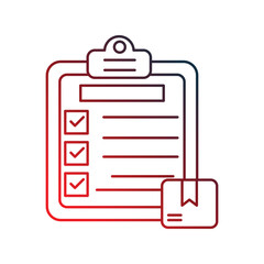 Inventory gradient outline icon with white background vector stock illustration