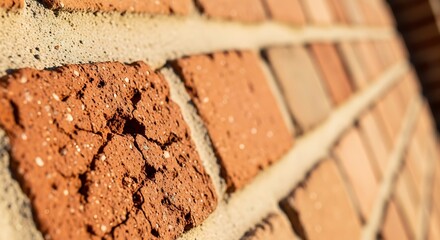 Textured Red Brick Wall with Sunlight and Shadows