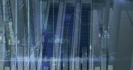 Animation of financial data processing over escalator - Powered by Adobe