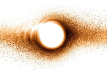 Abstract design  Circle with orange/brown particles