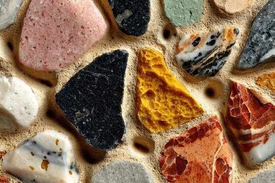 Close-up view of a mosaic wall