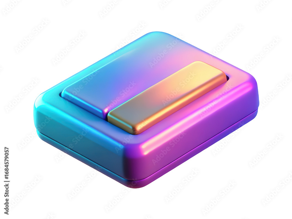 Aufkleber abstract rectangular shape with metallic gradient and rounded edges aesthetic design 3d illustration
