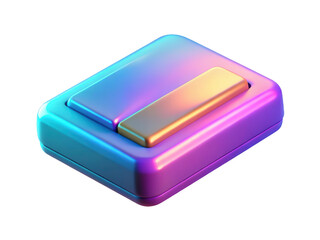 Abstract rectangular shape with metallic gradient and rounded edges aesthetic design 3d illustration isolated on transparent background