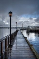 Seattle Pier. Capturing the Beauty of a Small Dock on Lake Scenery