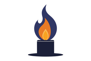 of Decorative Flame Symbol with White Background, Fire Design