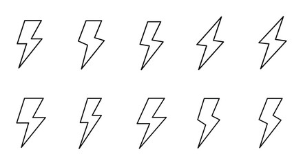 a series of lightning bolts arranged neatly in two rows