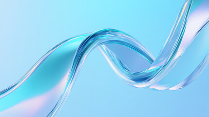 Blue glass-textured curved abstract wallpaper