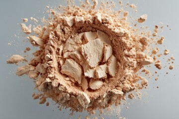 Light beige powder explodes outward