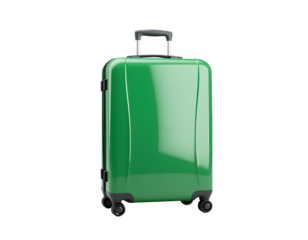 Green Suitcase Isolated on Transparent Background