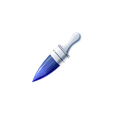 Blue Paint Brush Icon on Transparent Background
