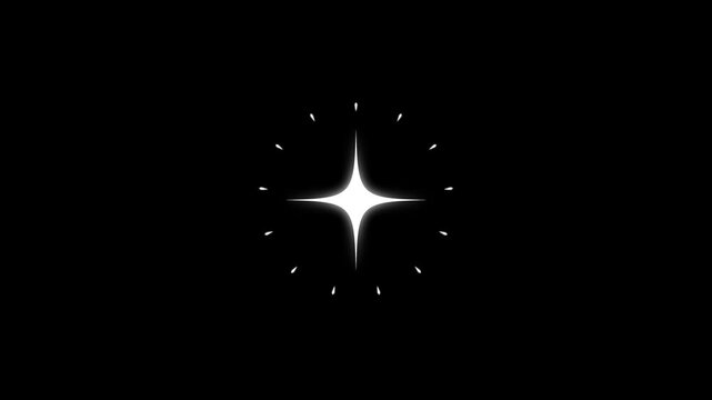 Star twinkle, Sparkle Star with blast circle and blast line firework animation on a green screen video. twinkling lights and white stars blinking, blast circular, blast line, firework animation. 4k