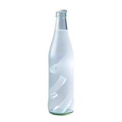 Chilled Sparkling Water Bottle with Ice Cubes
