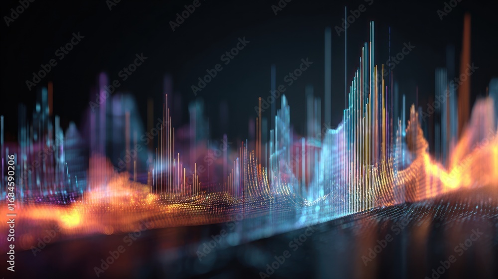 Aufkleber Abstract futuristic digital data visualization and information technology concept