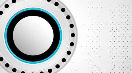 Abstract technology background with circles and dots in white and light blue