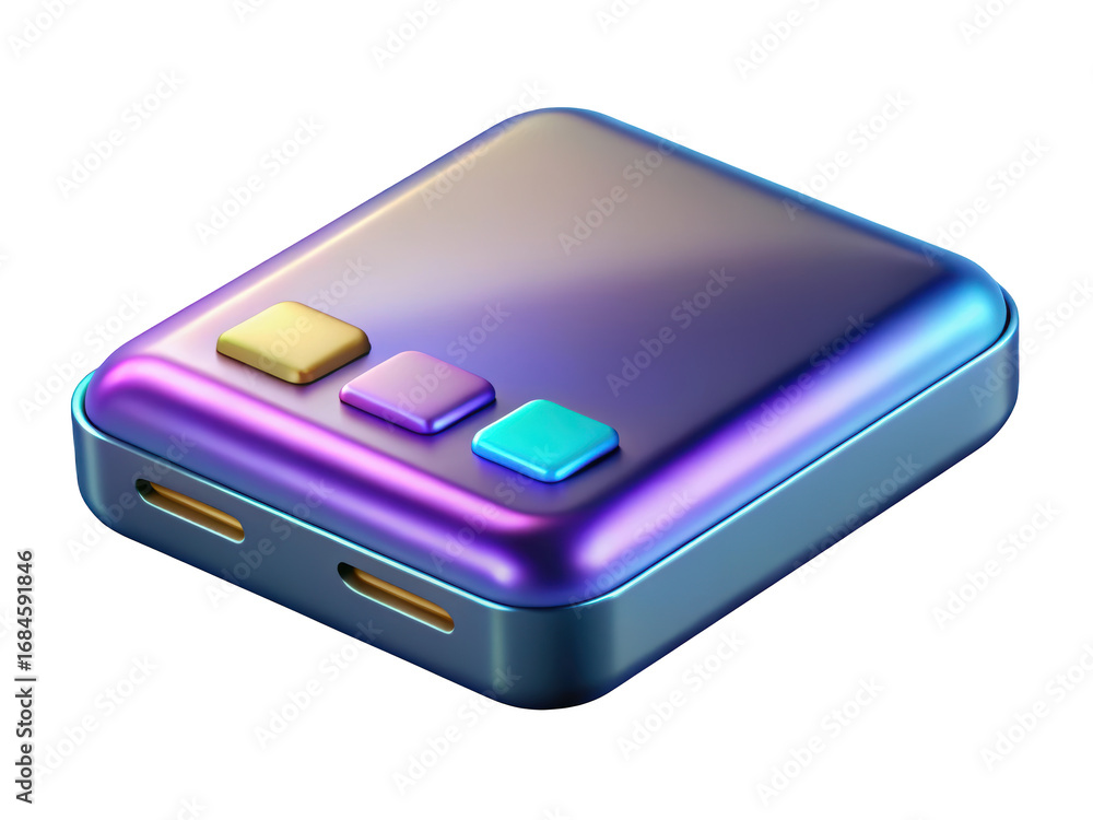 Poster modern device with buttons and ports on background 3d illustration isolated on transparent backgroun